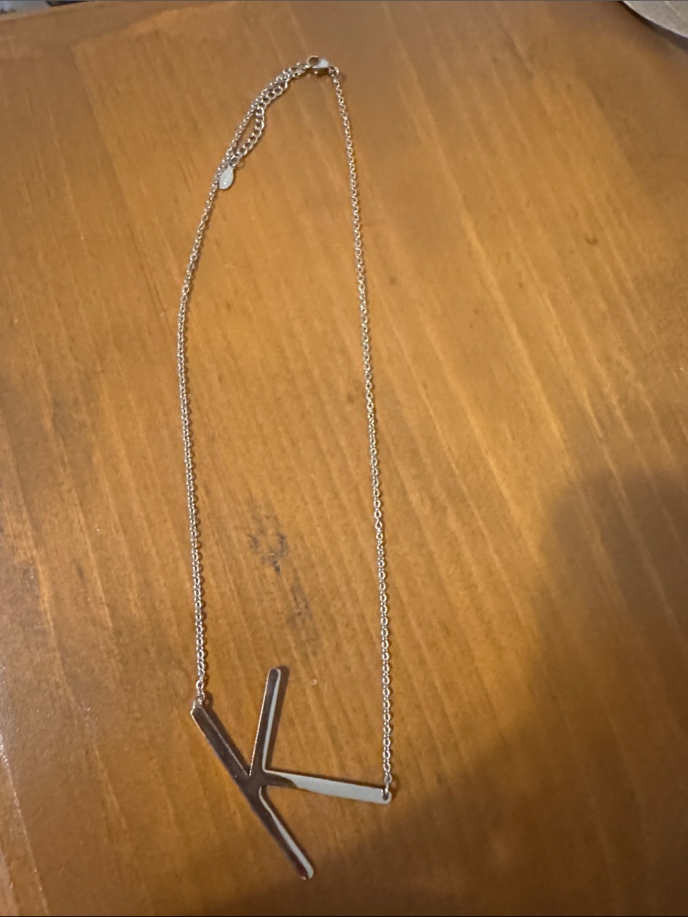 Minimalist Silver 'K' Initial Necklace for Women